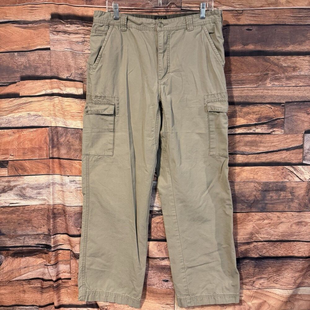 Cabela's Mens 34 x 30 Khaki Cargo Pants Relaxed Fit Straight Leg Outdoors